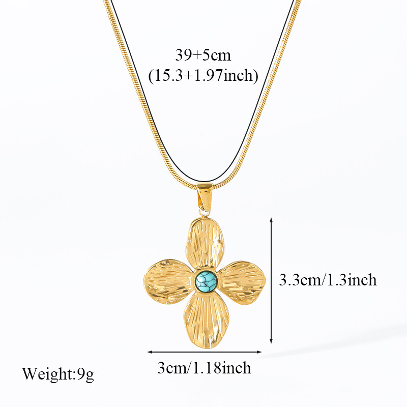 GANEMLY 316L nerūdijančio plieno perdėta gėlių karolių auskarų rinkinys moterims, mergaičių mados vandeniui atsparus papuošalų rinkinys, dovana moteriai