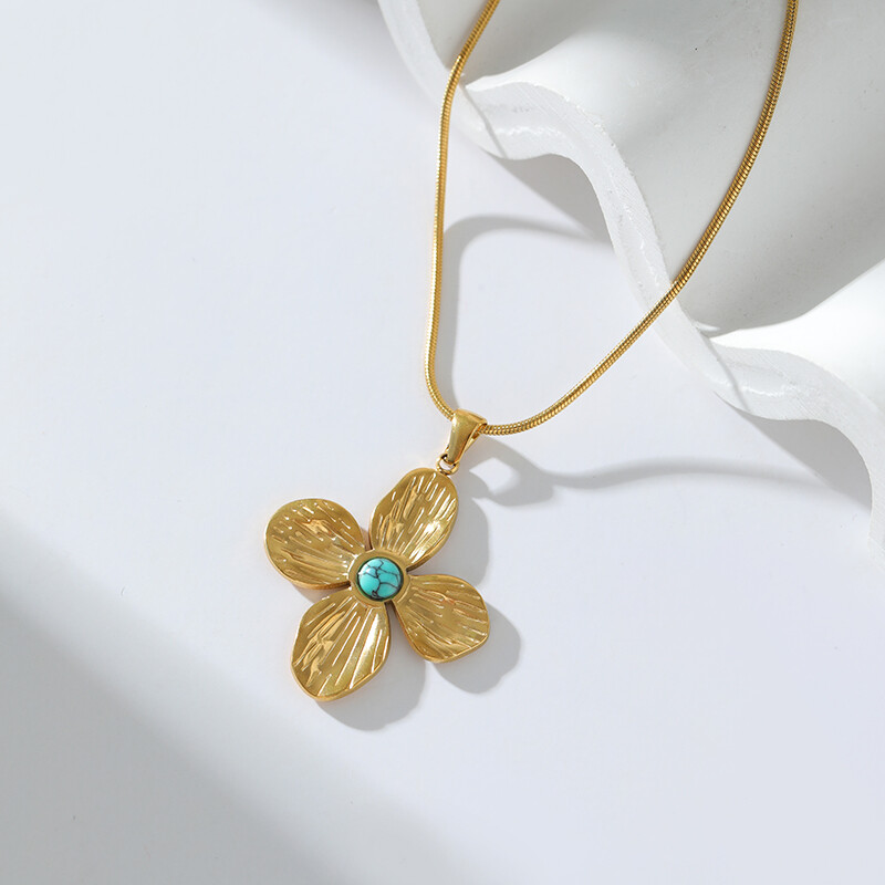 GANEMLY 316L nerūdijančio plieno perdėta gėlių karolių auskarų rinkinys moterims, mergaičių mados vandeniui atsparus papuošalų rinkinys, dovana moteriai