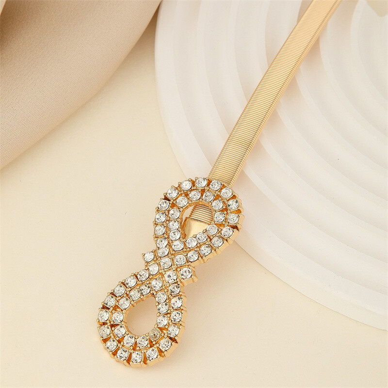 Új nyári fém rugalmas öv női finom arany ezüst derék lánc ruha ruha dekoráció tavaszi lánc övek sokoldalú