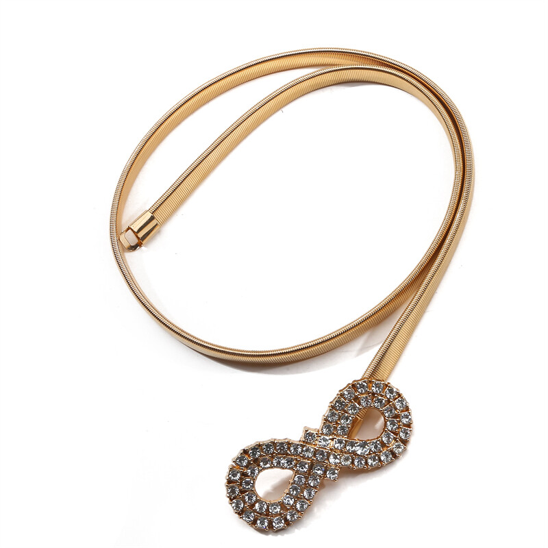 Új nyári fém rugalmas öv női finom arany ezüst derék lánc ruha ruha dekoráció tavaszi lánc övek sokoldalú