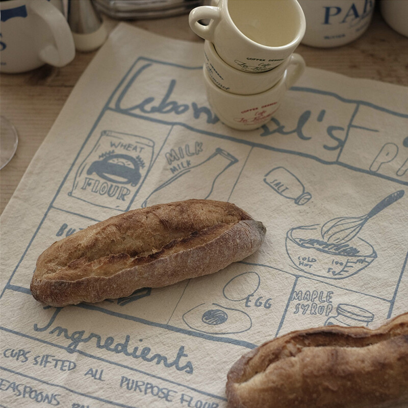 40x50cm bavlnený retro obrúsok s anglickými písmenami, utierka, kuchynská podložka na stôl, obrúsok, vintage jedlo, fotografické pozadie, rekvizity