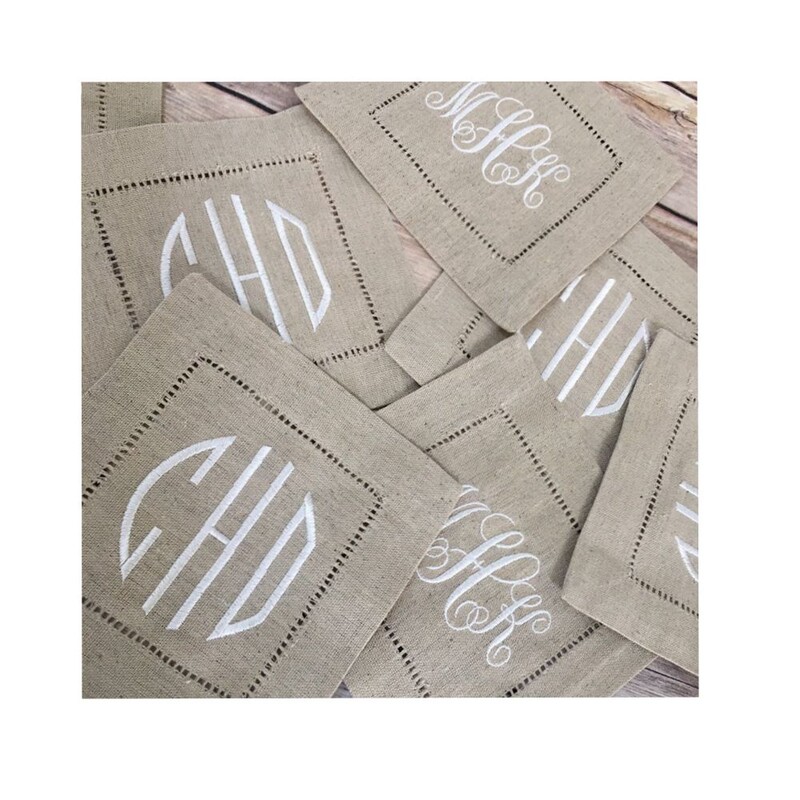 6 db Hemstitch koktélszalvéta natúr színű Fehér színű koktélszalvéta