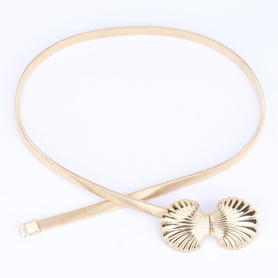Dámska teleskopická kovová tenká pracka na opasok Gold Spring Stretch Elastic pre kabáty, ozdobné doplnky do pása