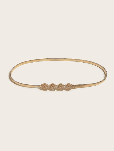 Arany virág tavaszi csat teleszkópos, állítható hosszúságú női övek női lány ruha ing ruházat elasztikus fém derékpánt