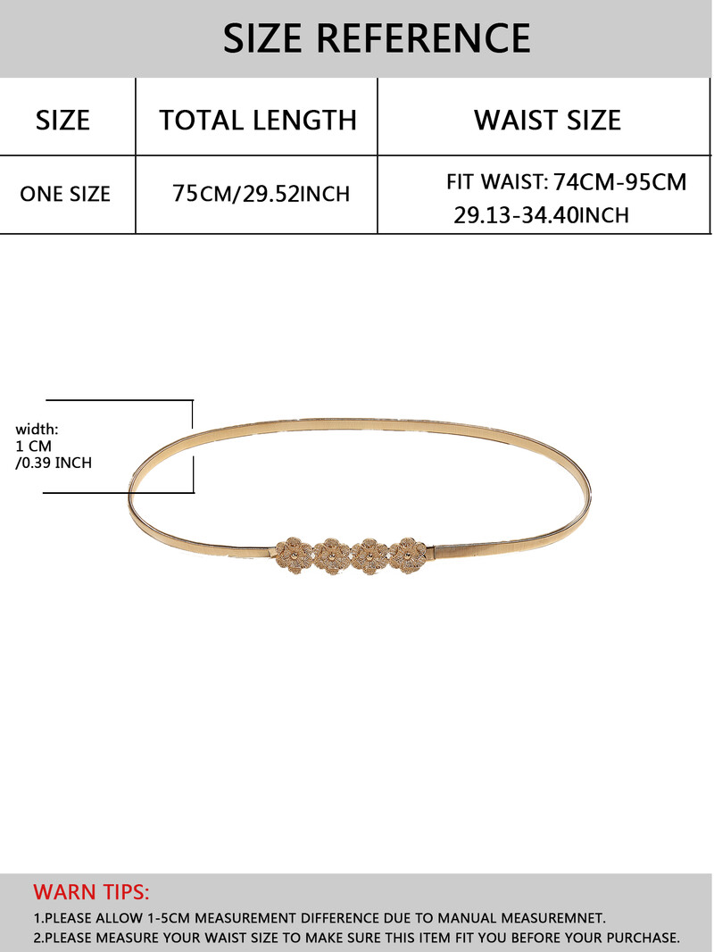 Arany virág tavaszi csat teleszkópos, állítható hosszúságú női övek női lány ruha ing ruházat elasztikus fém derékpánt