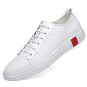 Spring White Fashion márka Férfi tornacipők Valódi bőr Alkalmi Cipők Szabadidő Séta Férfi Összes kültéri gördeszka lábbelik