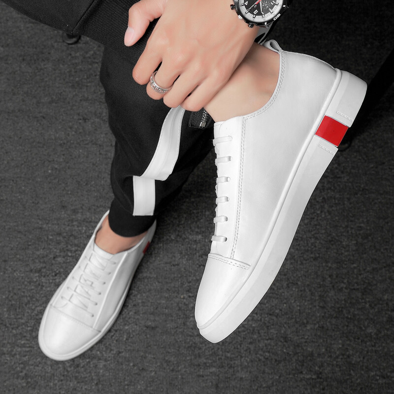 Spring White Fashion márka Férfi tornacipők Valódi bőr Alkalmi Cipők Szabadidő Séta Férfi Összes kültéri gördeszka lábbelik