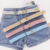 Neperforovaný opasok pre dámske všestranné džínsy, plátený opasok, tkaná elastická pracka s ihlou, študentský opasok Lazy Cloth