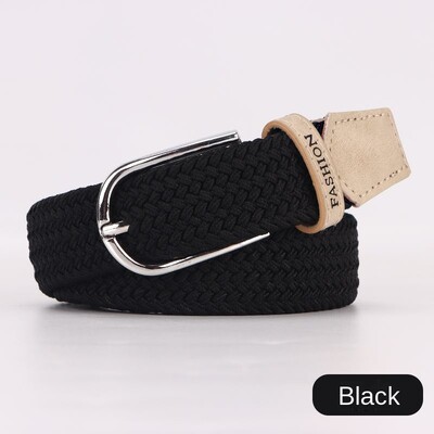 Neperforovaný opasok pre dámske všestranné džínsy, plátený opasok, tkaná elastická pracka s ihlou, študentský opasok Lazy Cloth