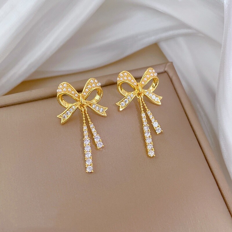 Klasikinis nerūdijančio plieno mikro inkrustuotas perlų kutų lankas karoliai auskarai mados mergaičių vakarienės puošnus papuošalų rinkinys