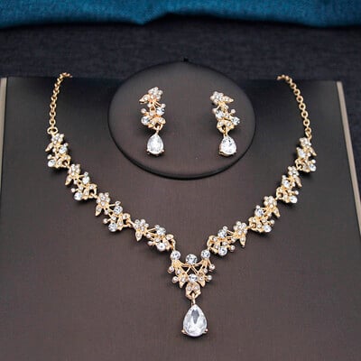 17 culori picătură de apă violet seturi de bijuterii de mireasă pentru femei, petrecere, bal, colier, cercei, accesorii pentru costum de nuntă