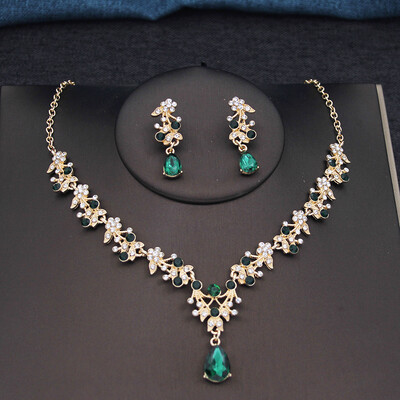 17 culori picătură de apă violet seturi de bijuterii de mireasă pentru femei, petrecere, bal, colier, cercei, accesorii pentru costum de nuntă