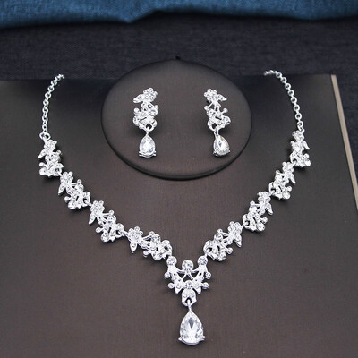 17 culori picătură de apă violet seturi de bijuterii de mireasă pentru femei, petrecere, bal, colier, cercei, accesorii pentru costum de nuntă