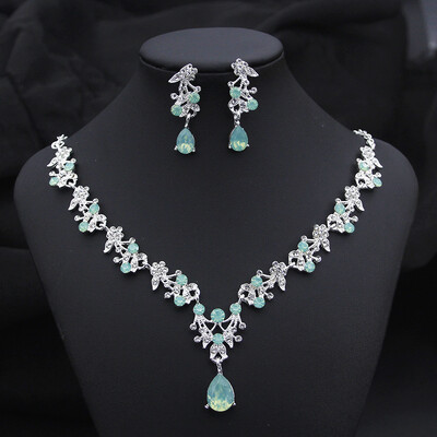 17 culori picătură de apă violet seturi de bijuterii de mireasă pentru femei, petrecere, bal, colier, cercei, accesorii pentru costum de nuntă