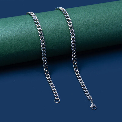 Zelta krāsas Kubas ķēdes nerūsējošā tērauda vīriešu kaklarota Vienkārša pamata ķēdes kaklarota sievietēm Hip Hop Rotaslietas Moderni aksesuāri