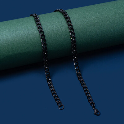 Zelta krāsas Kubas ķēdes nerūsējošā tērauda vīriešu kaklarota Vienkārša pamata ķēdes kaklarota sievietēm Hip Hop Rotaslietas Moderni aksesuāri