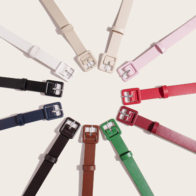 Jednostavna svestrana ženska suknja od umjetne kože Pu odjeća Kopča remena oko struka Modni četvrtasti remen s kopčom Ručno izrađen slatkog stila