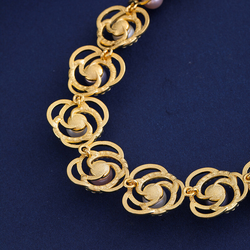 Karštai parduodamas prabangus karolių rinkinys Blizgantis Kalnų krištolas Saturnas Žiedas Perlų Auskarai Kaklo papuošalas 3vnt.