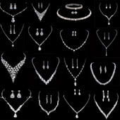 Modes līgavu kāzu juvelierizstrādājumu komplekts Pērle Rhinestone Kaklarota Auskari Dzimšanas dienas Juvelierizstrādājumi Sieviešu ballīšu aksesuāri