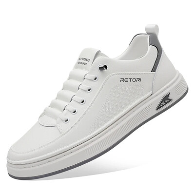 Új férfi cipők kiváló minőségű bőr alkalmi cipők férfiaknak Designer tornacipők Tenis Masculino Comfort fűzős fehér sportcipők