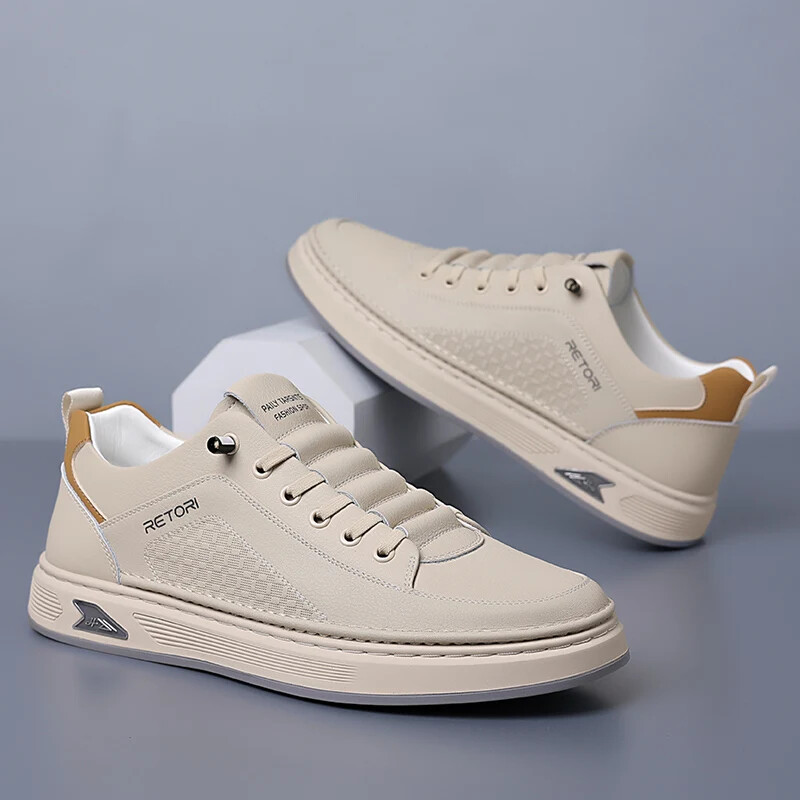 Új férfi cipők kiváló minőségű bőr alkalmi cipők férfiaknak Designer tornacipők Tenis Masculino Comfort fűzős fehér sportcipők