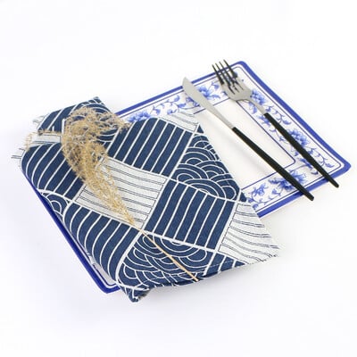 40x40 cm-es 2 db színes virágmintás szalvéták Szalvéták Pamut Anyaga Vacsora konyharuha Esküvői Étterem dekoráció