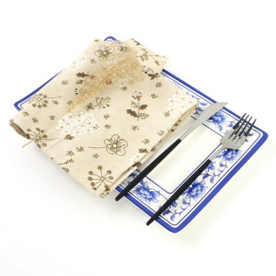 40x40 cm-es 2 db színes virágmintás szalvéták Szalvéták Pamut Anyaga Vacsora konyharuha Esküvői Étterem dekoráció