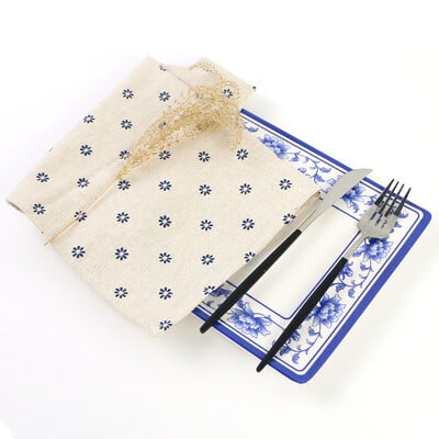 40x40 cm-es 2 db színes virágmintás szalvéták Szalvéták Pamut Anyaga Vacsora konyharuha Esküvői Étterem dekoráció