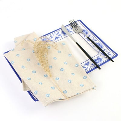 40x40 cm-es 2 db színes virágmintás szalvéták Szalvéták Pamut Anyaga Vacsora konyharuha Esküvői Étterem dekoráció