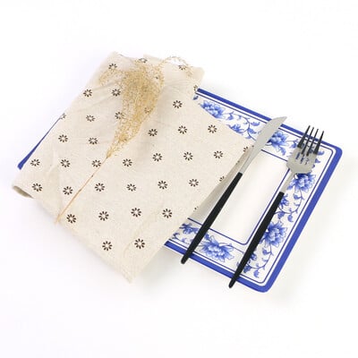 40x40 cm-es 2 db színes virágmintás szalvéták Szalvéták Pamut Anyaga Vacsora konyharuha Esküvői Étterem dekoráció