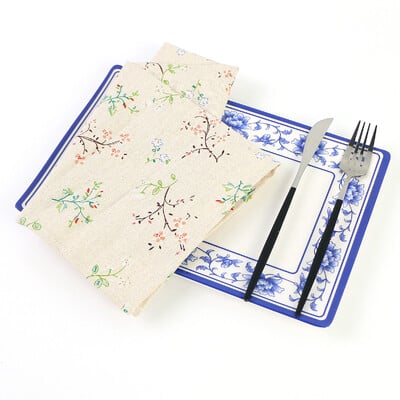 40x40 cm-es 2 db színes virágmintás szalvéták Szalvéták Pamut Anyaga Vacsora konyharuha Esküvői Étterem dekoráció