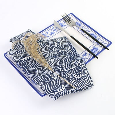 40x40 cm-es 2 db színes virágmintás szalvéták Szalvéták Pamut Anyaga Vacsora konyharuha Esküvői Étterem dekoráció