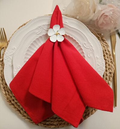 NP020E Vysokokvalitné svadobné obrusy z bavlny a ľanu, vyrobené na mieru, 10 ks/sada 40cm*40cm, ružovo-ružovo-zelené