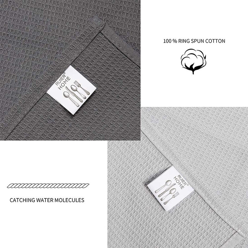 2 dalių vaflinio pynimo medvilninis virtuvinis rankšluostis, 45x65 cm didelis lėkštės rankšluostis, medžiaginės servetėlės, ypač minkšti sugeriantys indų skudurai