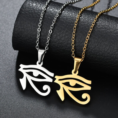 Nerūdijančio plieno Horo akies pakabukas karoliai Senovės Egipto serija Ra Eye Choker moterims Vyro tėvo gimtadienio dovana