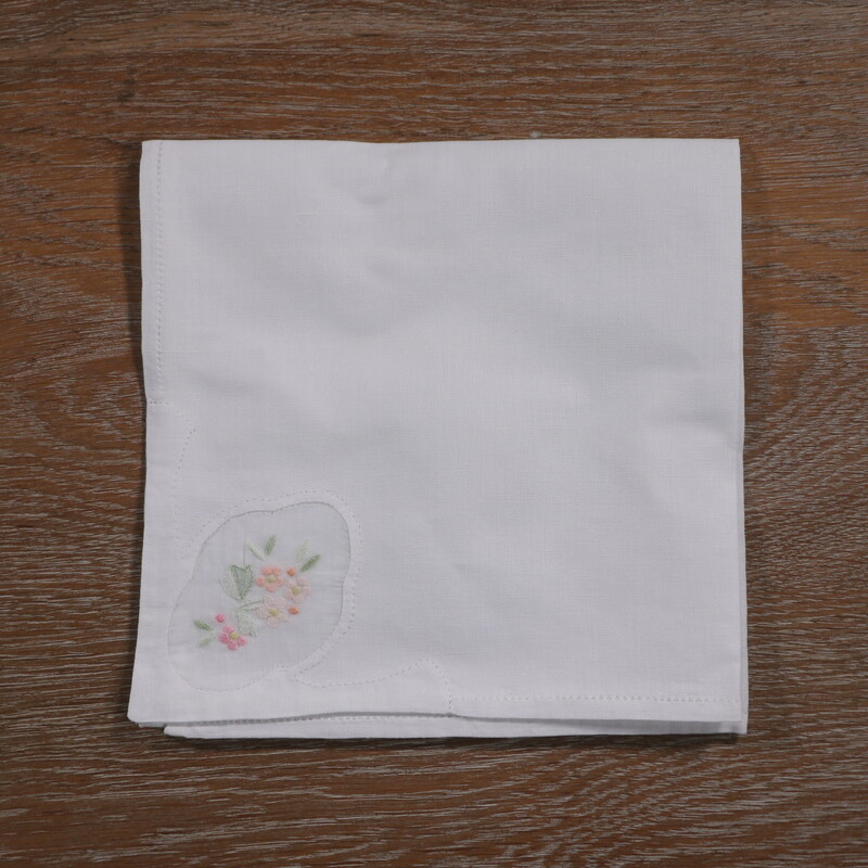 N096 Lenjerie albă 1 bucată 16"x16" șervețele de masă brodate manual