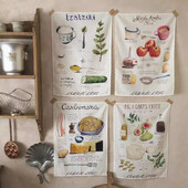 FG343,1db,Pamut nyomott konyharuha,Dekoratív többcélú nedvszívó konyharuha szalvéta otthoni konyhai ajándék választáshoz,60×45cm