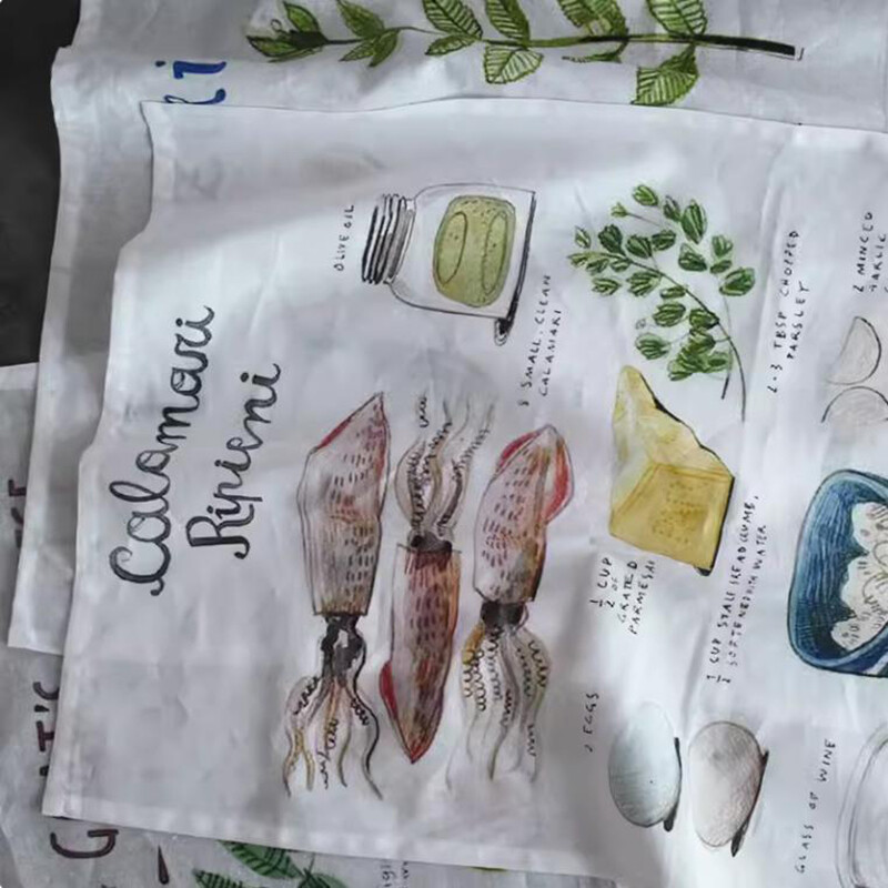 FG343,1db,Pamut nyomott konyharuha,Dekoratív többcélú nedvszívó konyharuha szalvéta otthoni konyhai ajándék választáshoz,60×45cm