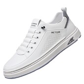 Adidași casual din piele cu platformă la modă pentru bărbați Pantofi de bord pentru bărbați cu talpă moale de designer, primăvară, toamnă, pantofi sport pentru bărbați noi