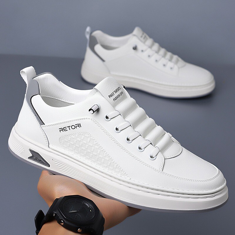 Adidași casual din piele cu platformă la modă pentru bărbați Pantofi de bord pentru bărbați cu talpă moale de designer, primăvară, toamnă, pantofi sport pentru bărbați noi