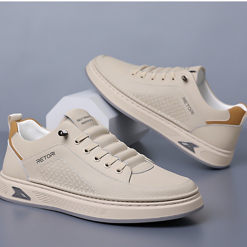 Adidași casual din piele cu platformă la modă pentru bărbați Pantofi de bord pentru bărbați cu talpă moale de designer, primăvară, toamnă, pantofi sport pentru bărbați noi