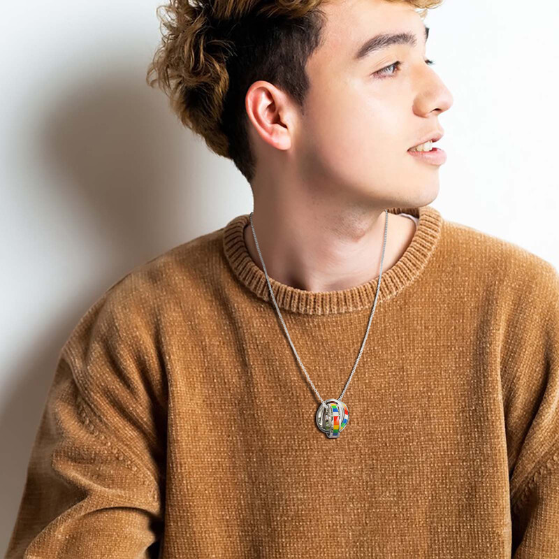 Vnox isprepletene ogrlice s privjescima u duginim krugovima za žene, muškarce, LGBTQ ogrlice s ponosom, nakit