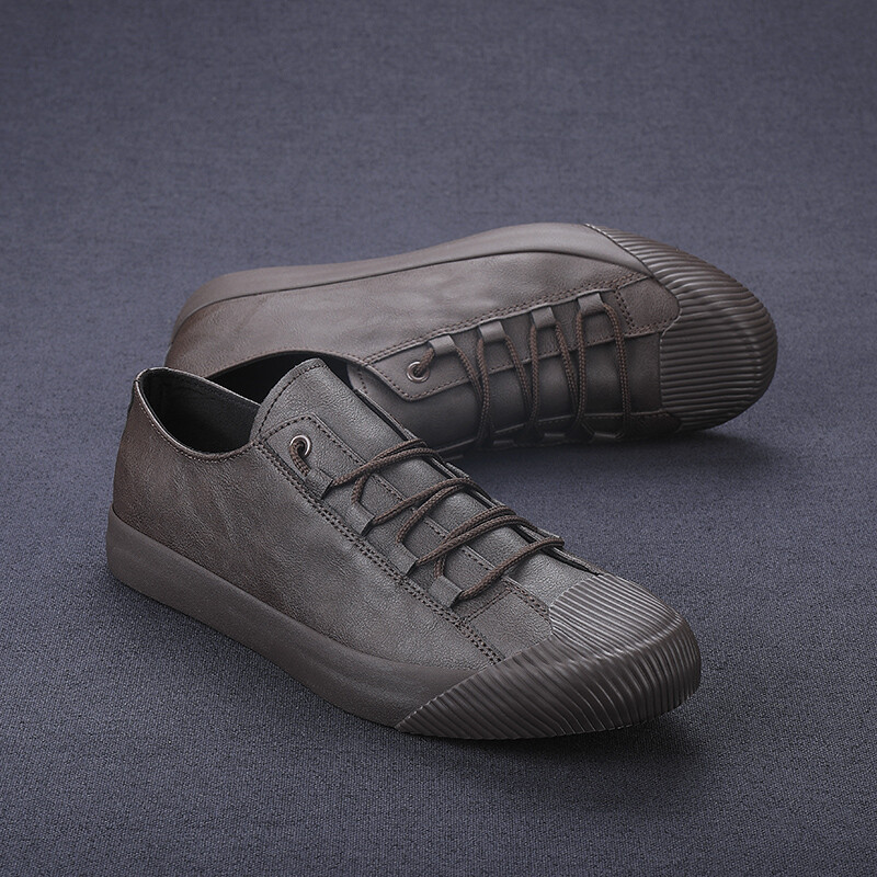 Luxusné pánske mokasíny, nové pánske vulkanizované topánky, jesenné kožené ležérne topánky, kórejská priedušná obuv, čierne šnurovacie tenisky