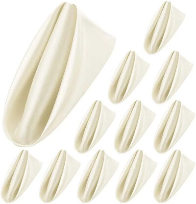 12 bucăți 43*43 cm șervețele de masă pătrate din satin Servetele de masă pentru servire la hotel Servețele de masă pentru petrecere de nuntă Batistă moale Crăciun Decor de masă pentru acasă