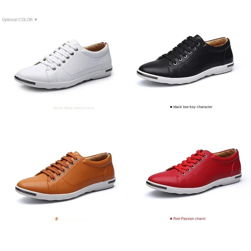 Bijela ležerna cipela za muškarce Tenisice na vezanje Muške klasične luksuzne mokasine Jednostavne ravne vulkanizirane cipele Udobne tenisice marke