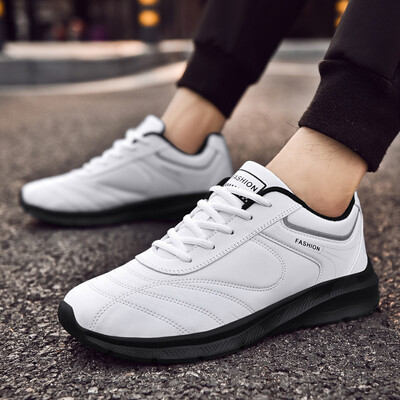 Fehér Cipők Férfi Tornacipők Tavaszi nagy 48-as csúszásmentes, légáteresztő férfi alkalmi cipők Divatos fűzős férfi kocogó sportcipők