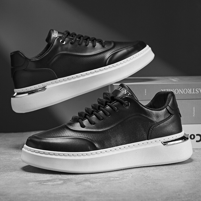 Pantofi ocazional pentru bărbați 2024, pantofi cu platformă la modă, pantofi anti-alunecare, confortabili, pentru bărbați, alb, pantofi de alergare sport groși