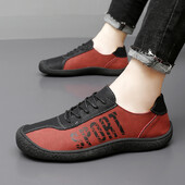 Bőr, szabadtéri, fűzős tornacipők divatos férfi szabadidő vakáció puha vezetési cipők 2024 új, kiváló minőségű férfi alkalmi cipők