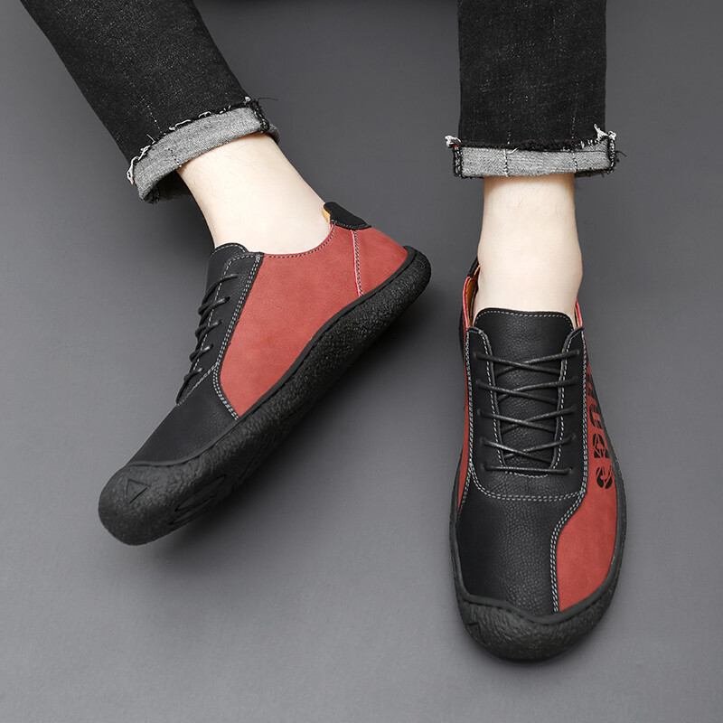 Bőr, szabadtéri, fűzős tornacipők divatos férfi szabadidő vakáció puha vezetési cipők 2024 új, kiváló minőségű férfi alkalmi cipők