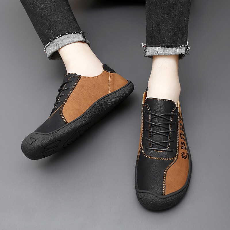 Bőr, szabadtéri, fűzős tornacipők divatos férfi szabadidő vakáció puha vezetési cipők 2024 új, kiváló minőségű férfi alkalmi cipők